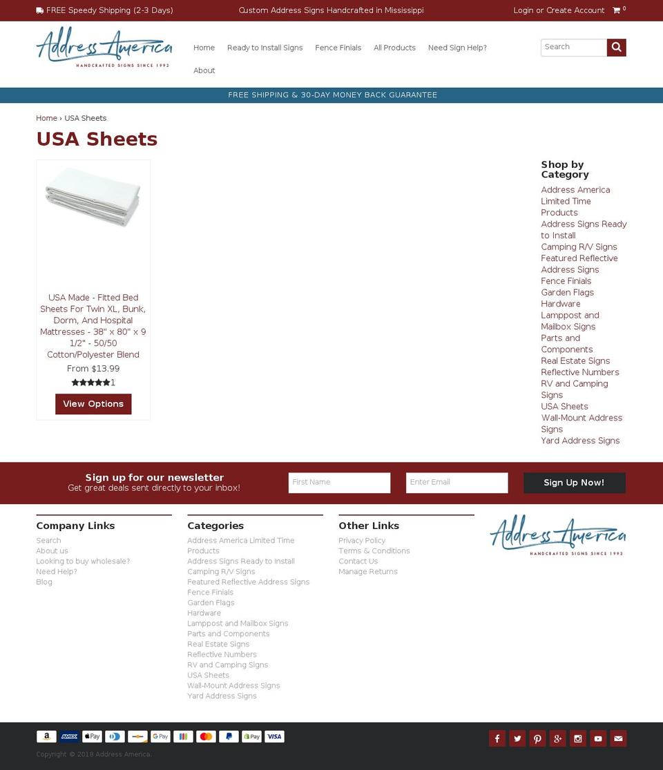 Address America- Marketing 360 - T109 Shopify theme site example usa-sheet.com