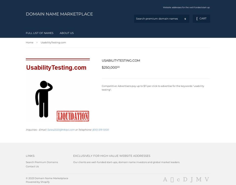 usabilitystudies.com shopify website screenshot