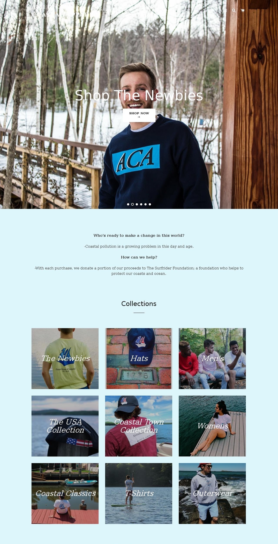 usacoastal.com shopify website screenshot
