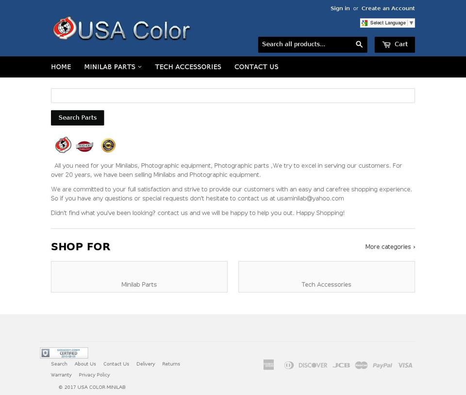 usacolor.net shopify website screenshot