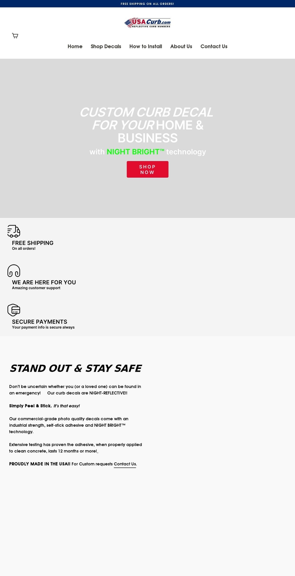 usacurb.com shopify website screenshot
