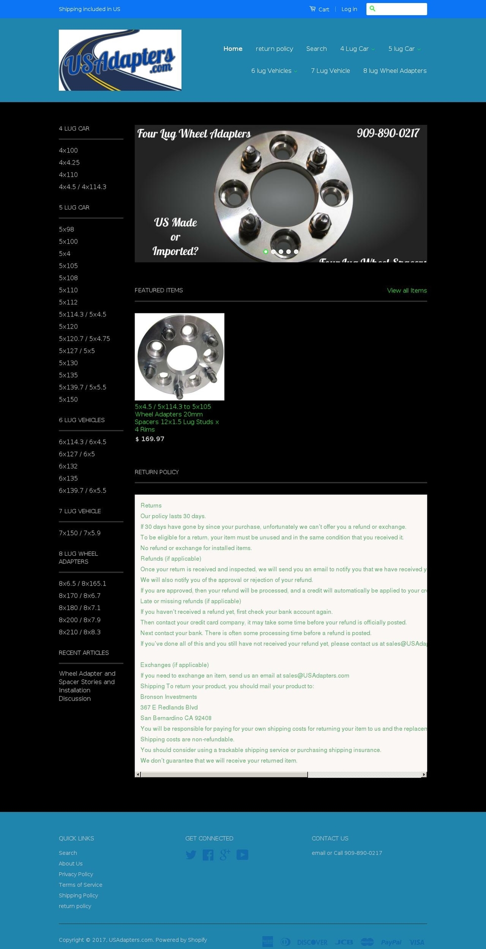 usadapters.com shopify website screenshot