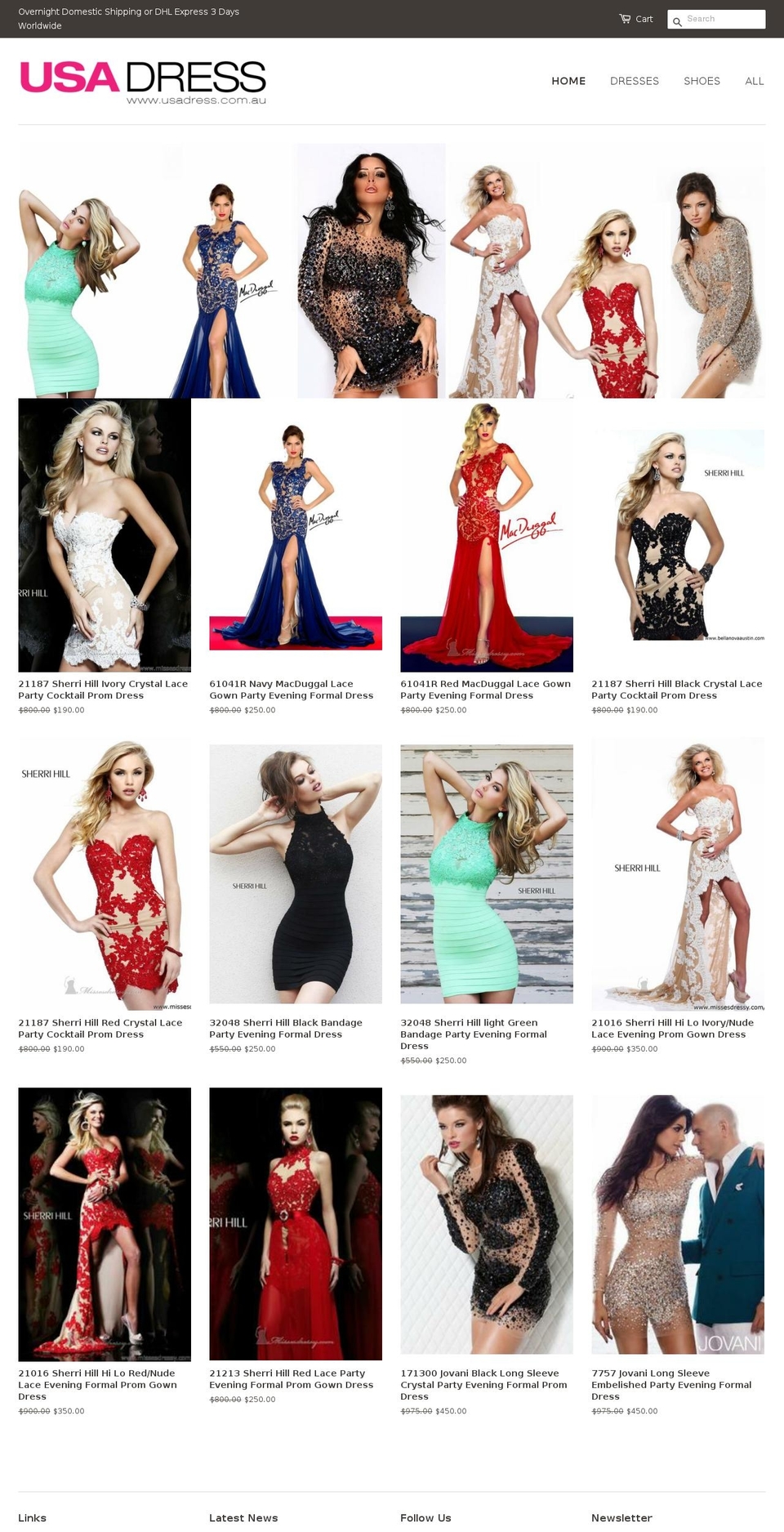 usadress.com.au shopify website screenshot