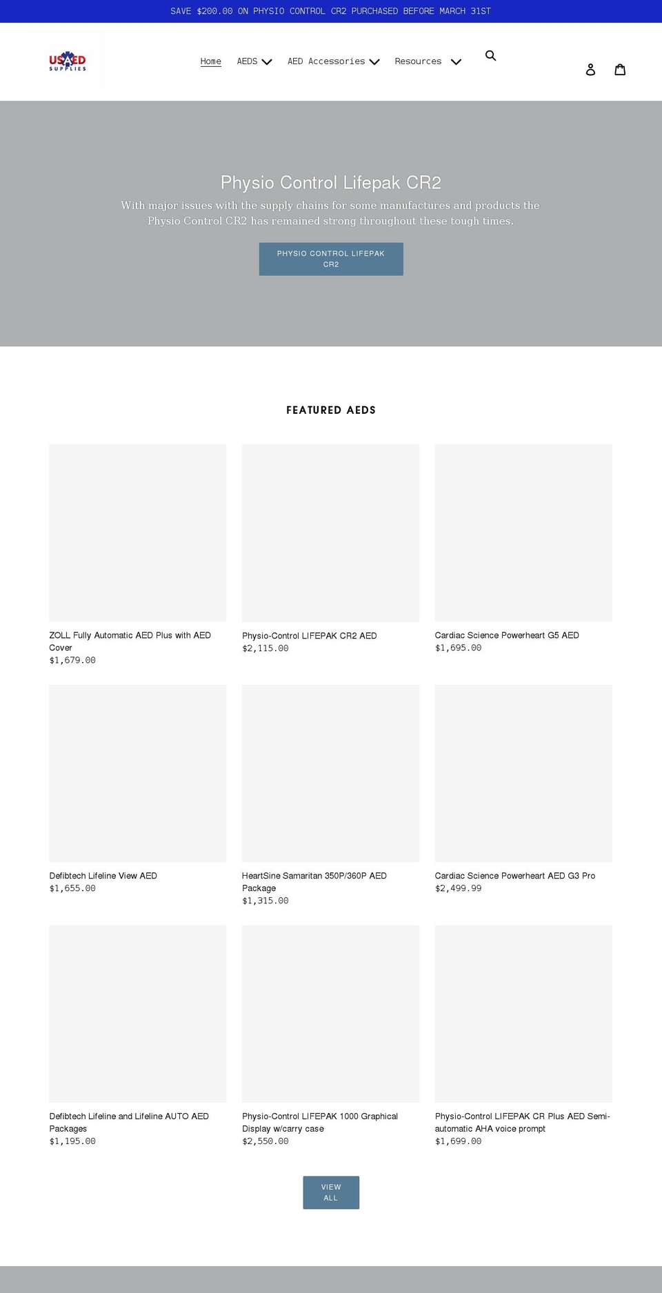 usaedsupplies.com shopify website screenshot