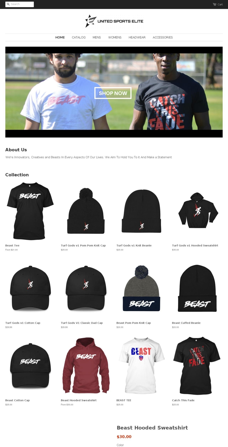 usaeliteapparel.com — Shopify storefront screenshot