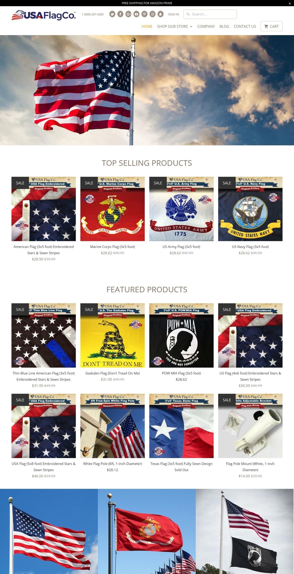 usafalg.com — Shopify storefront screenshot