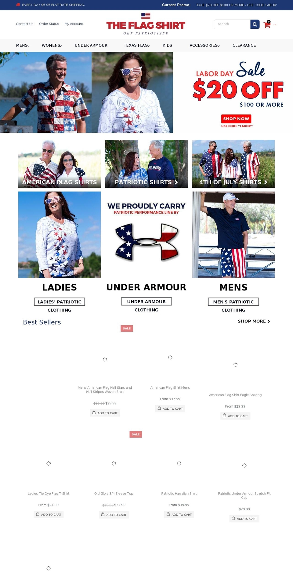 usaflagshirt.com — Shopify storefront screenshot