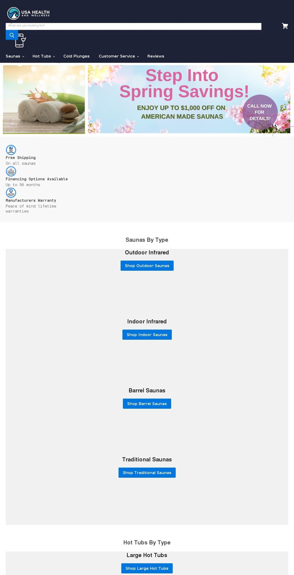 usahealthandwellness.com shopify website screenshot