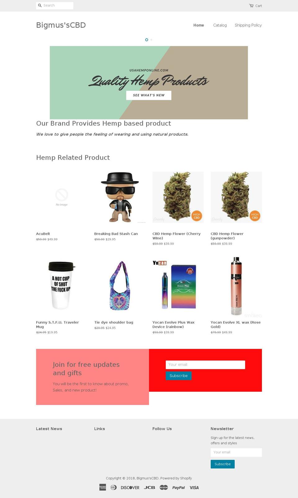 usahemponline.com — Shopify storefront screenshot