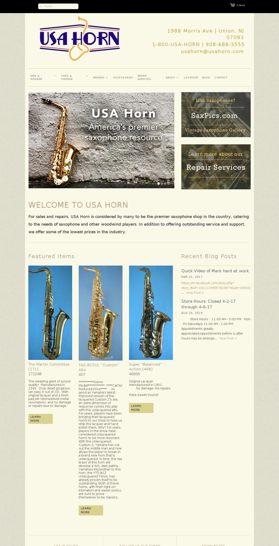 usahorn.com shopify website screenshot