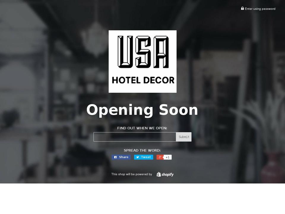 usahoteldecor.com shopify website screenshot