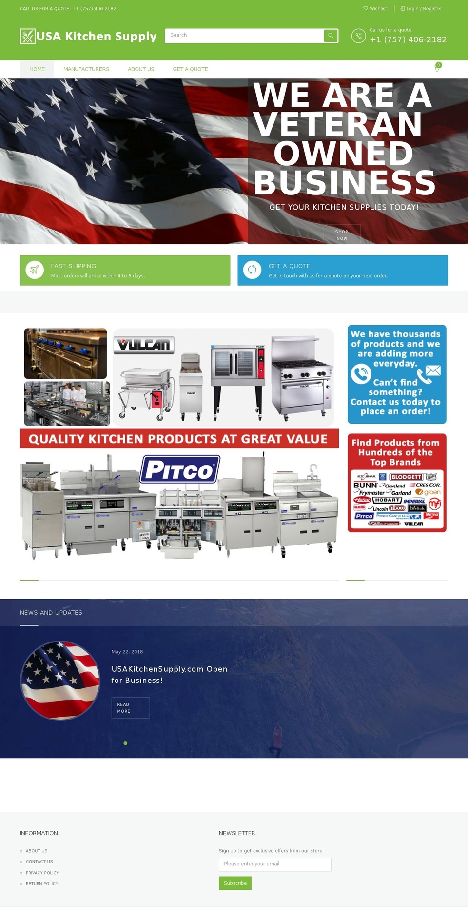 zidane-style-1 Shopify theme site example usakitchensupply.com