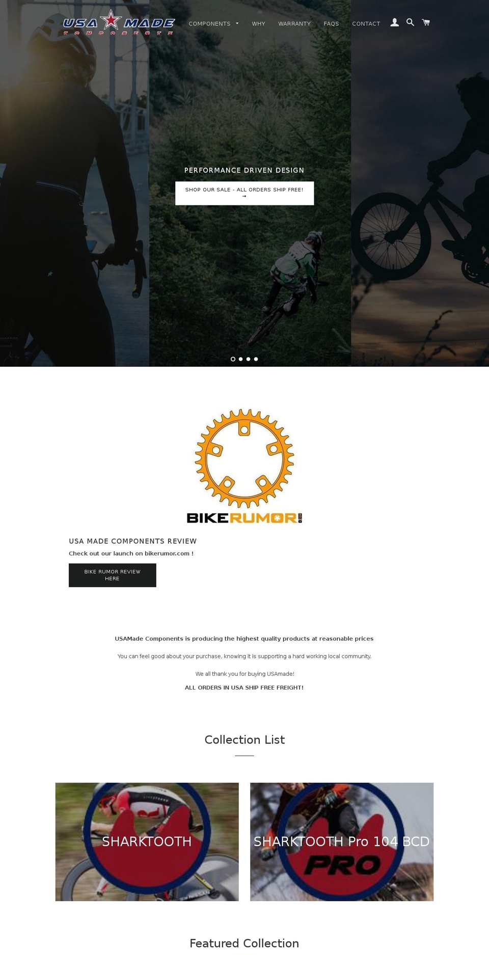 usamadecycling.com shopify website screenshot