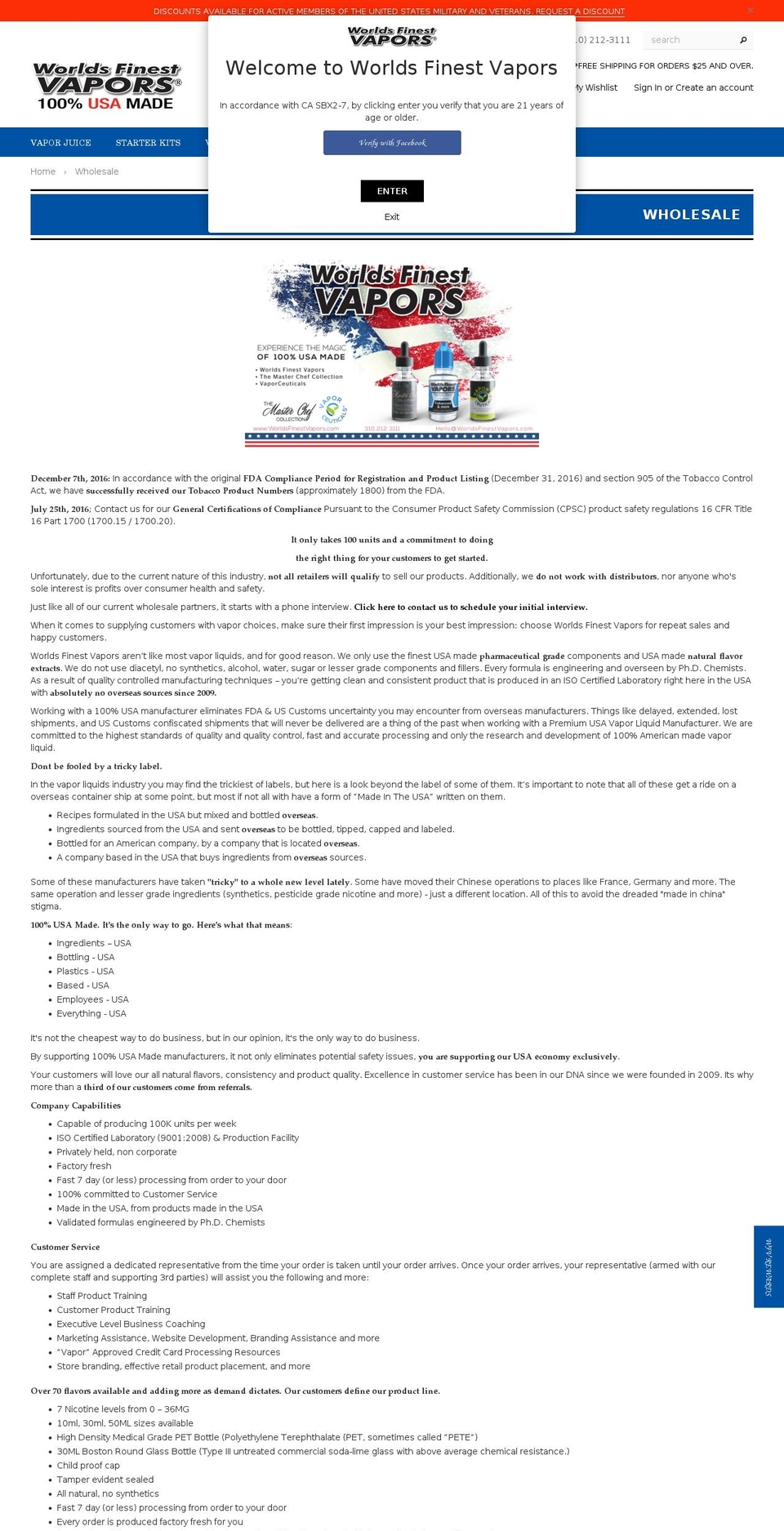 usanaturaleliquids.com shopify website screenshot