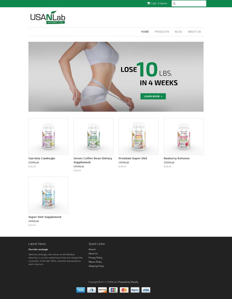 usanlab.com shopify website screenshot