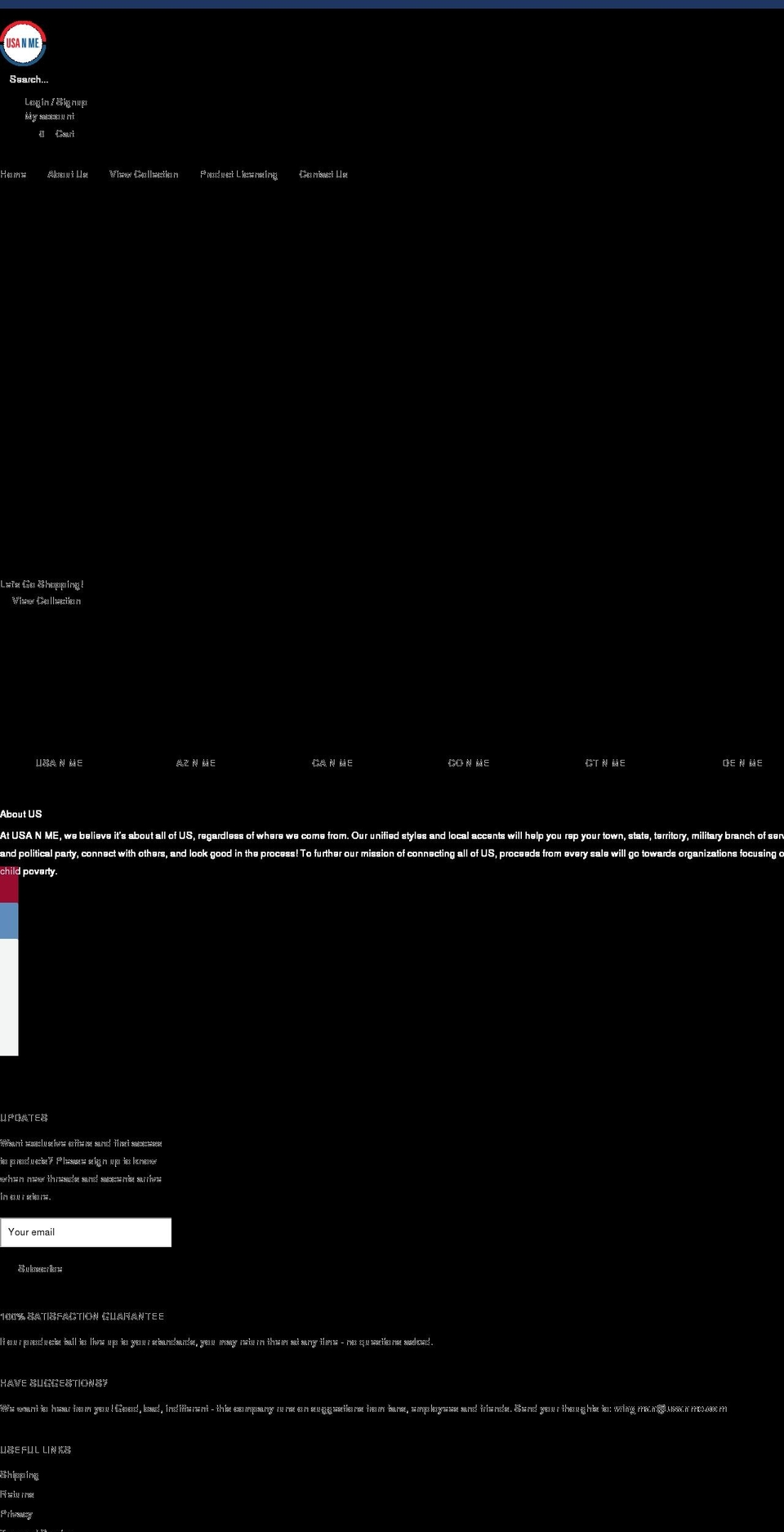 usanme.com shopify website screenshot
