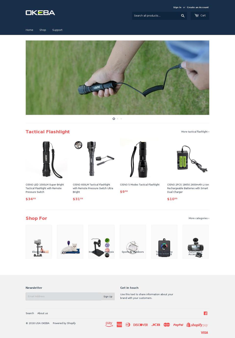 usaokeba.com — Shopify storefront screenshot
