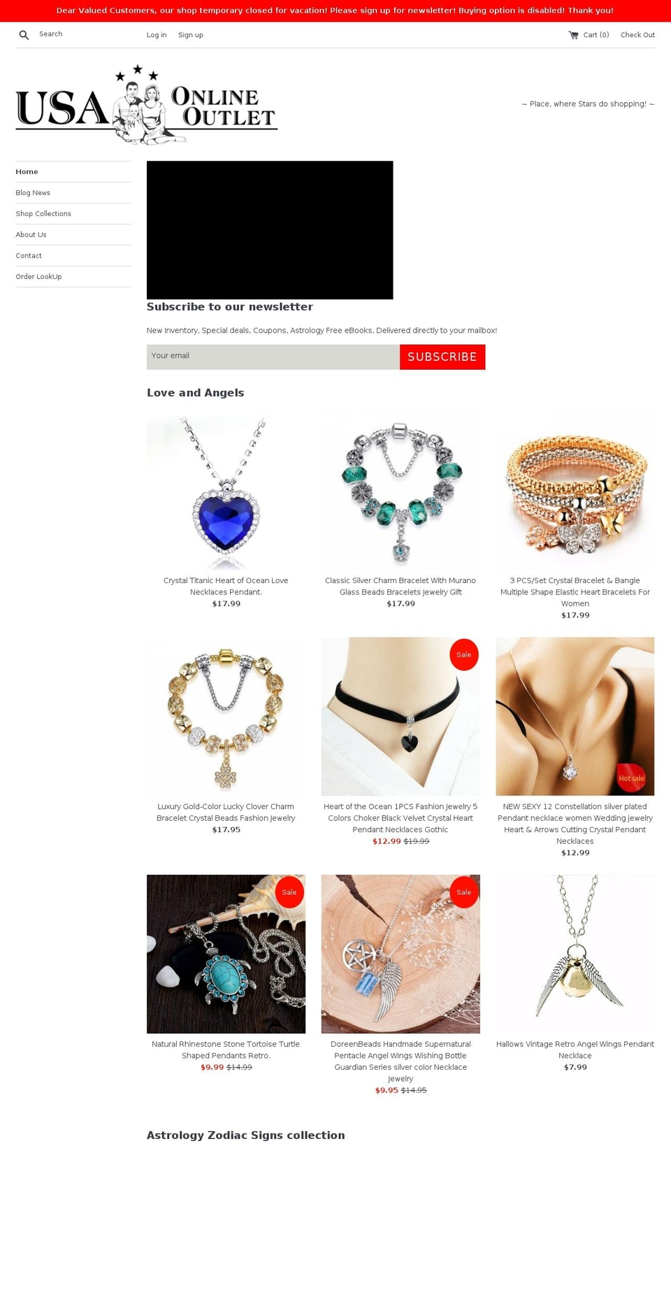 usaonlineoutlet.com — Shopify storefront screenshot