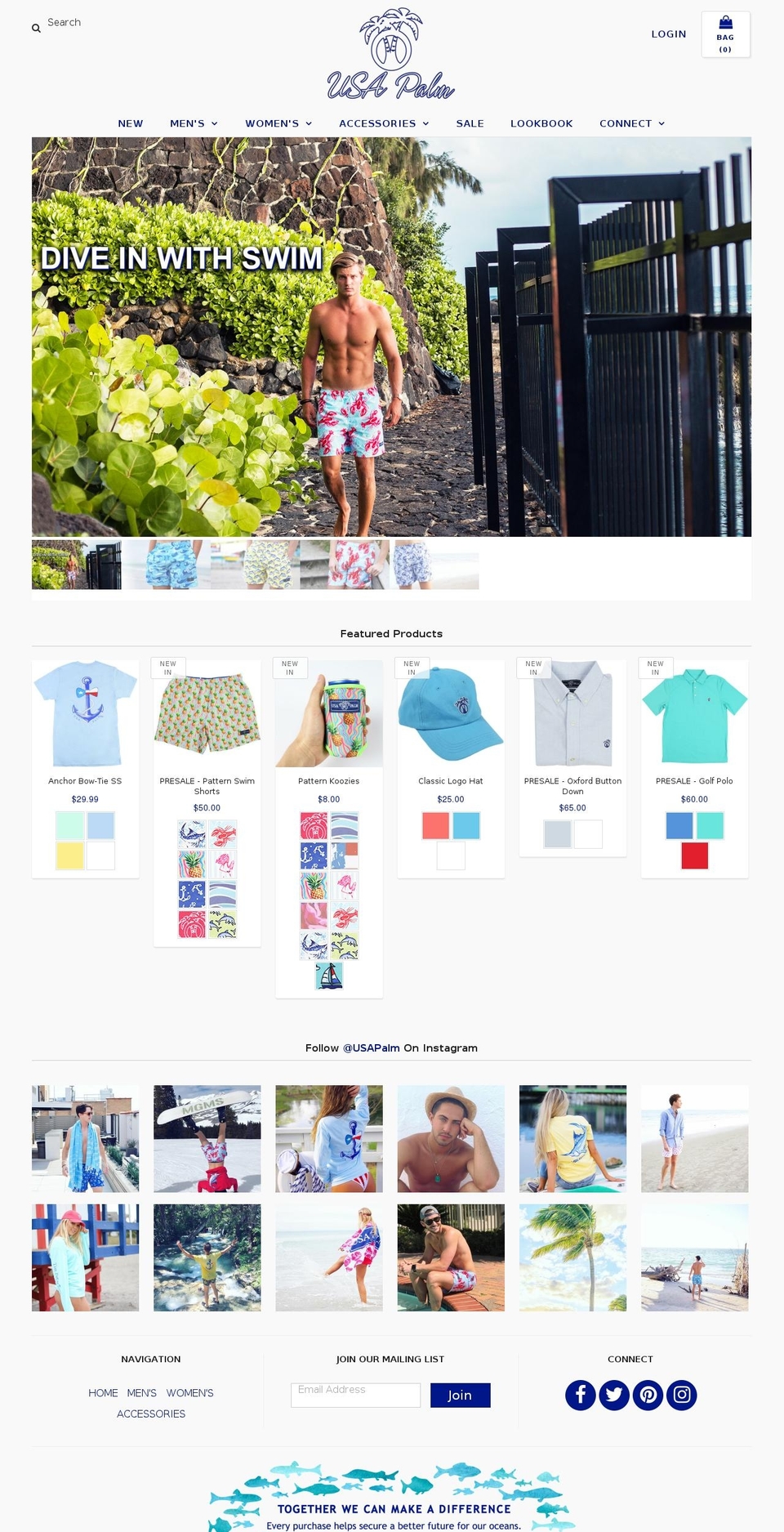 V4 Shopify theme site example usapalm.com