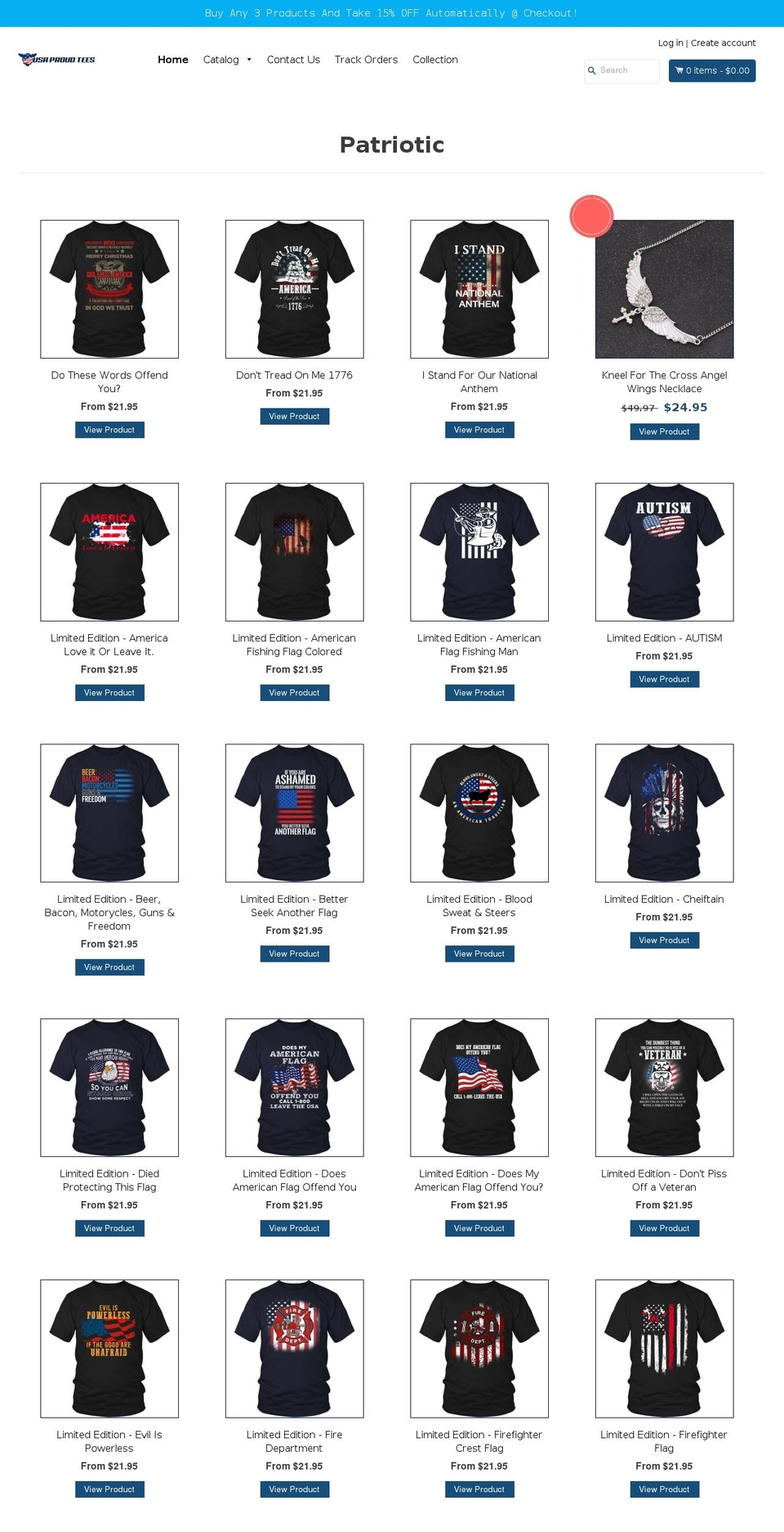 usaproudtees.com shopify website screenshot