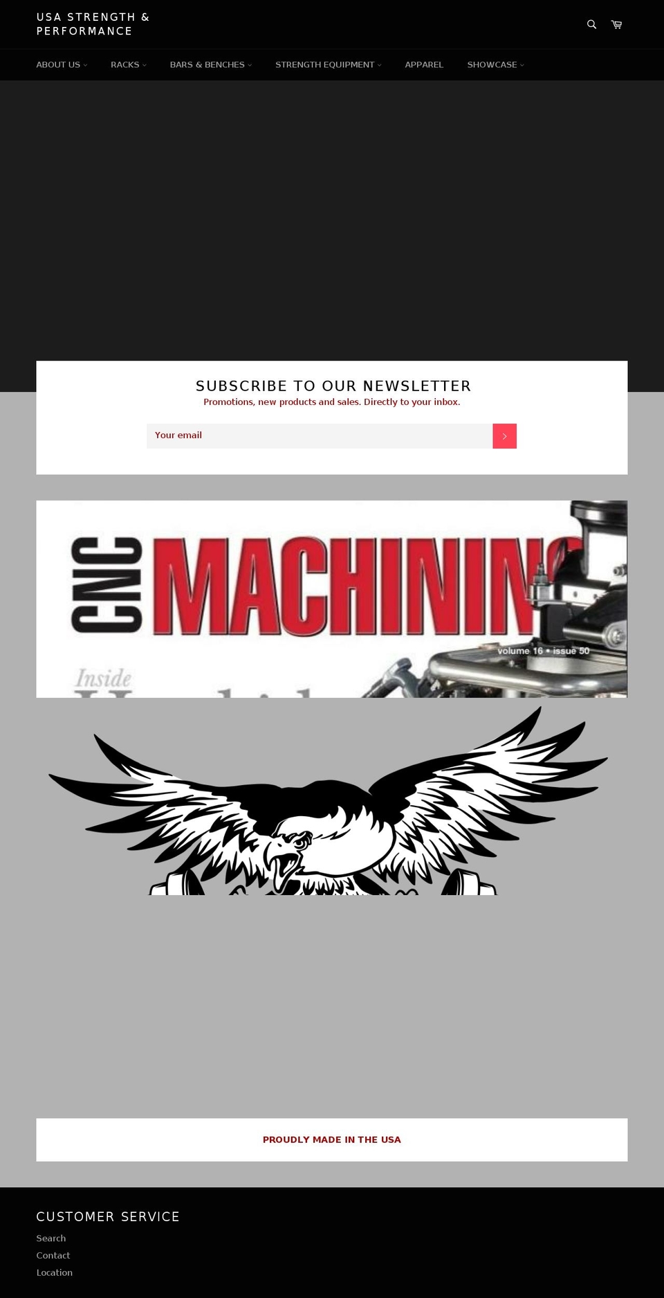 usastrengthandperformance.com — Shopify storefront screenshot