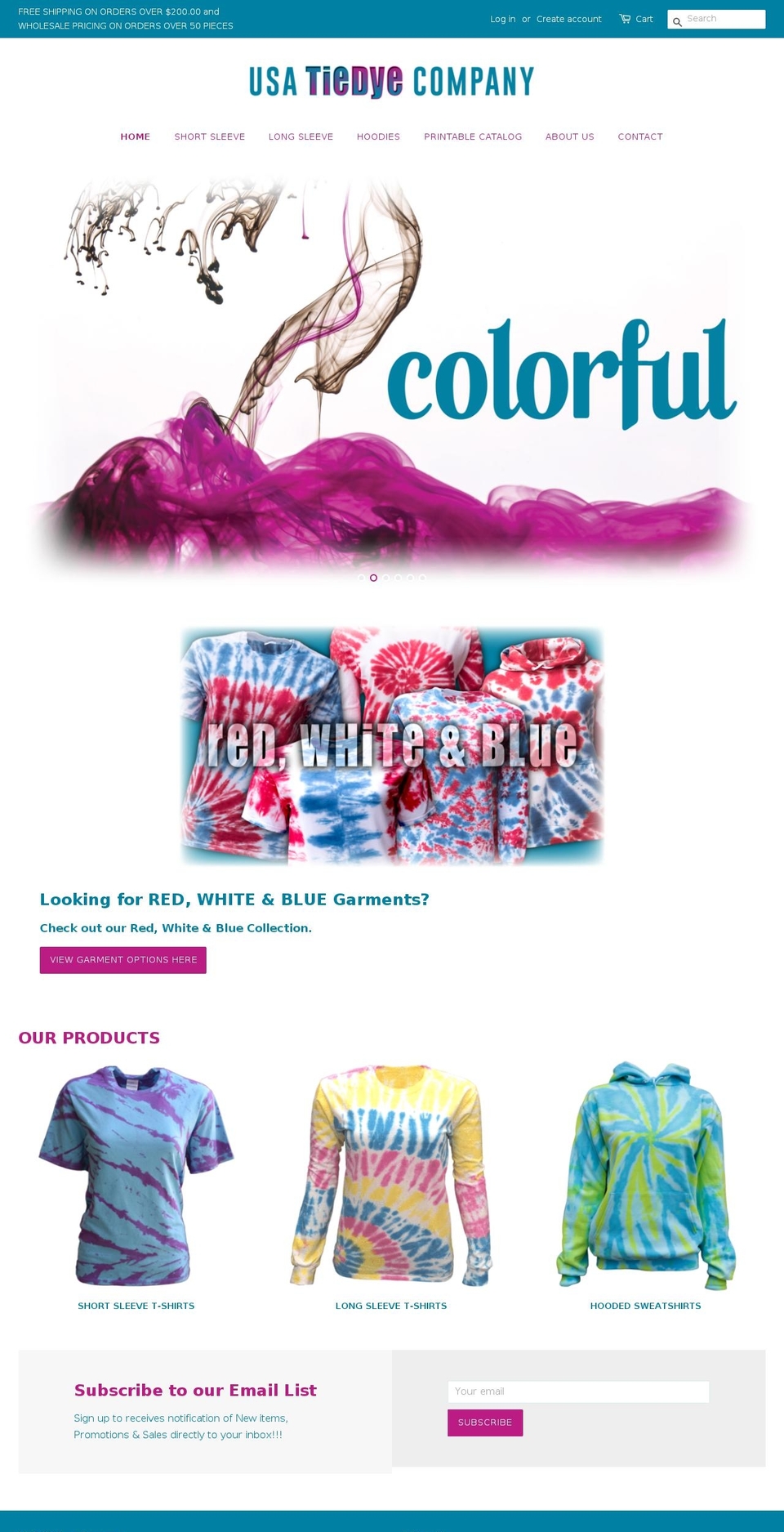 usatiedye.com — Shopify storefront screenshot