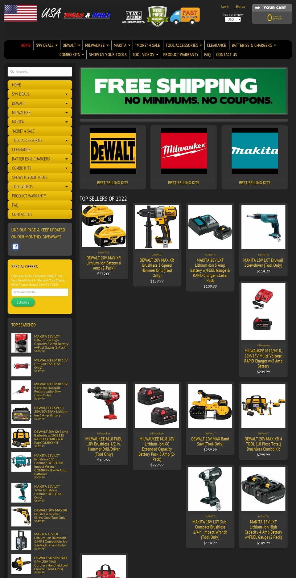 usatoolsandmore.com — Shopify storefront screenshot