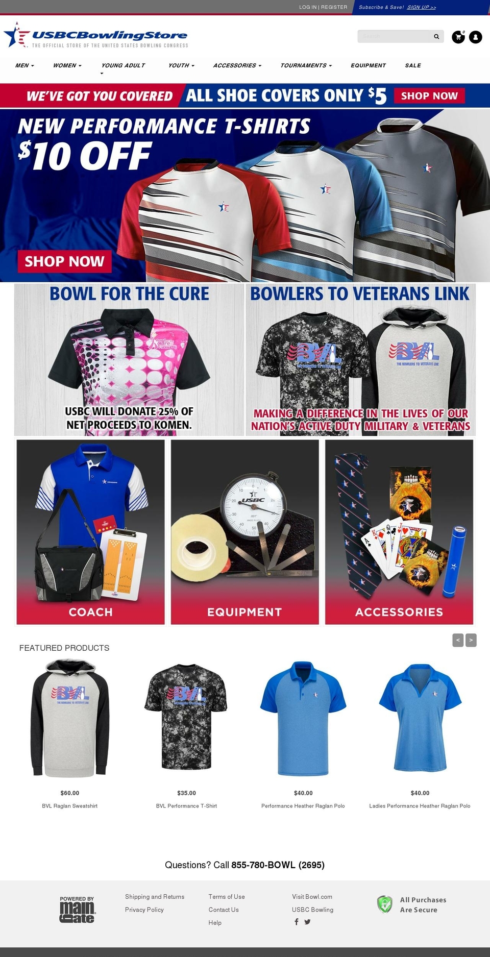 usbcbowlingshop.com — Shopify storefront screenshot