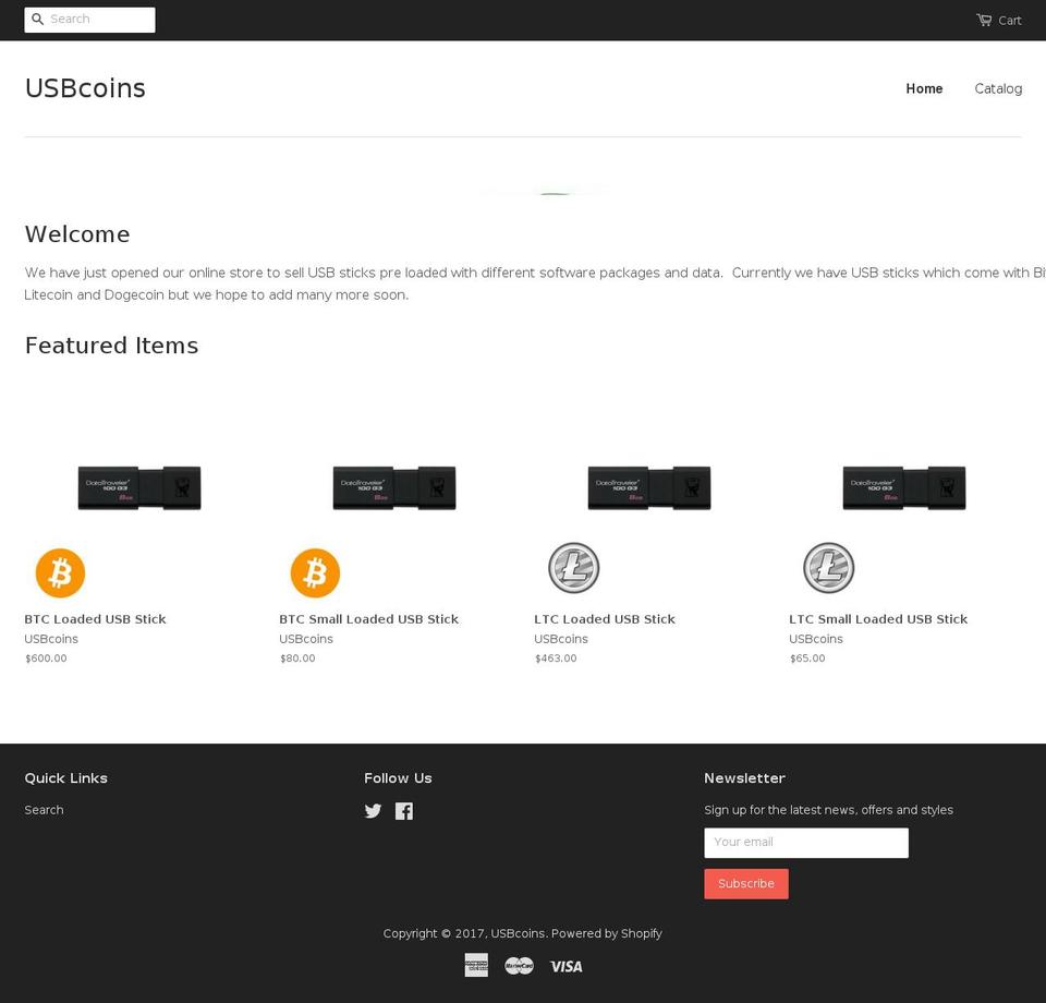 usbcoins.com shopify website screenshot