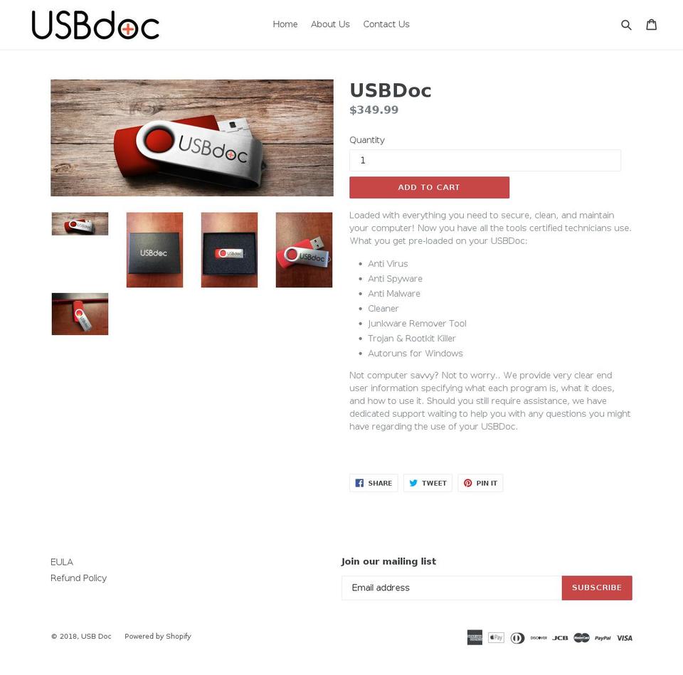 usbdoc.com shopify website screenshot