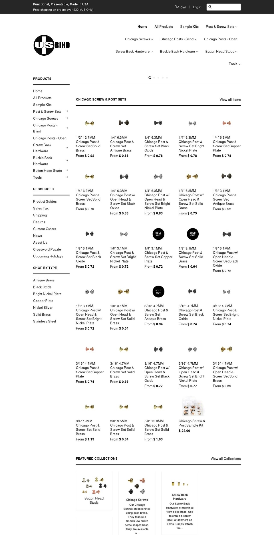 usbindproducts.com — Shopify storefront screenshot