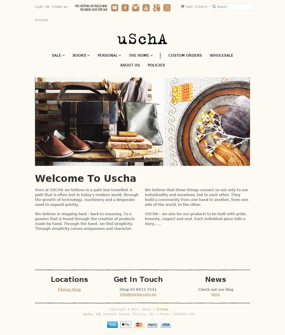 uscha.com.au shopify website screenshot