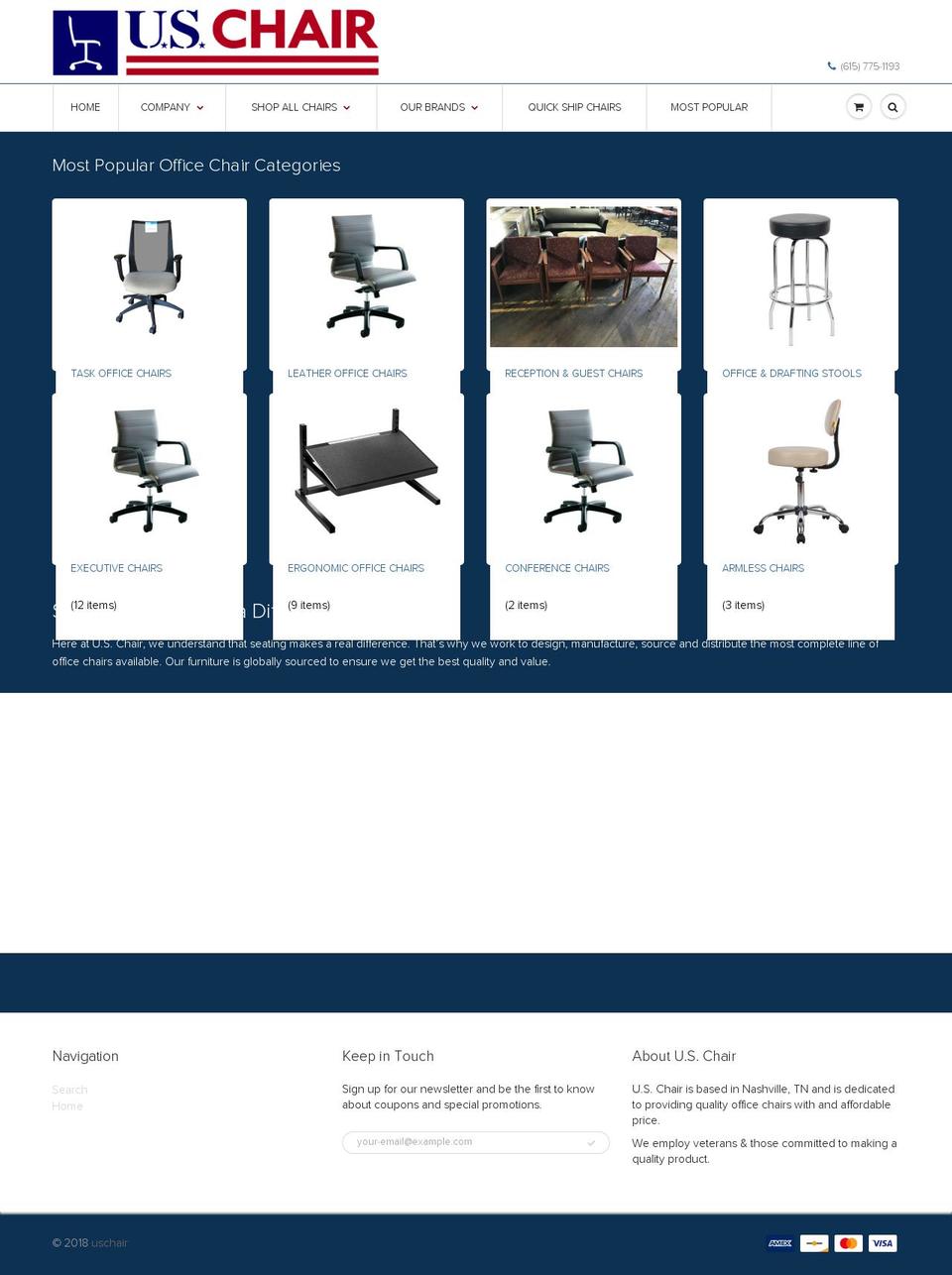 uschair.com — Shopify storefront screenshot