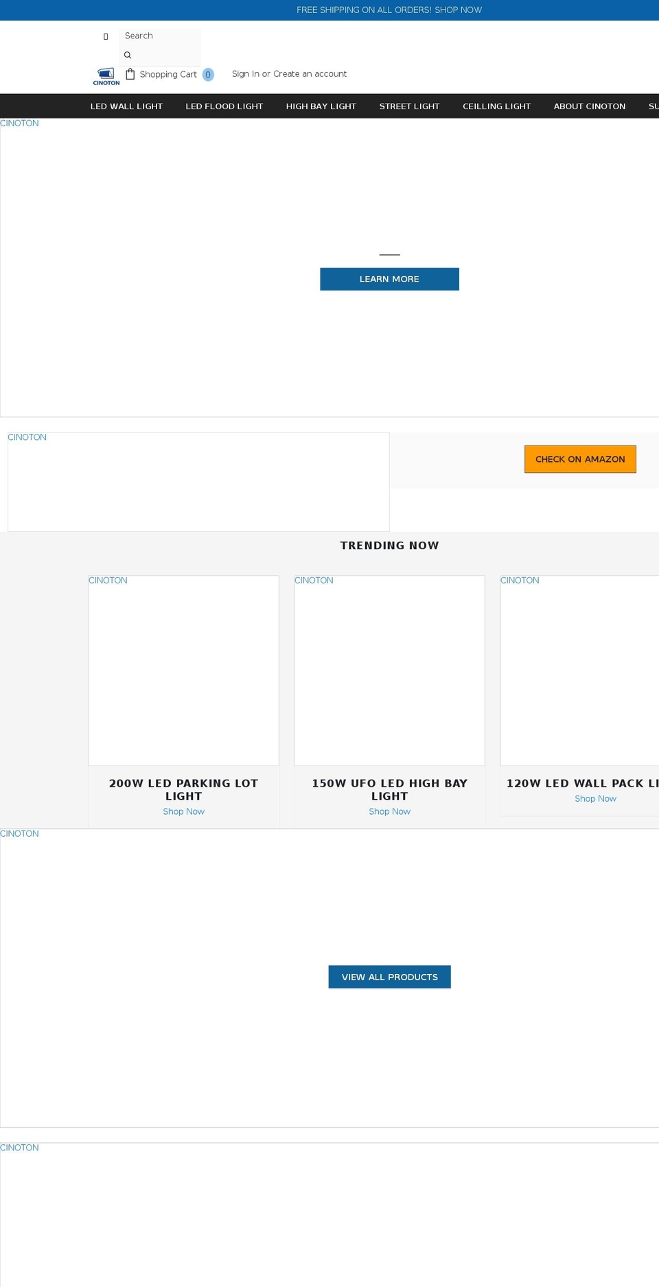 uscinoton.com shopify website screenshot