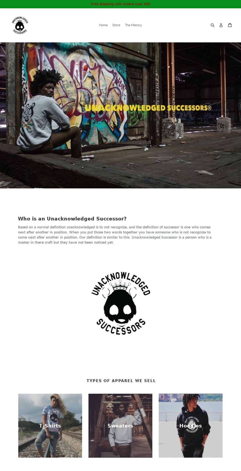 usclothings.com — Shopify storefront screenshot