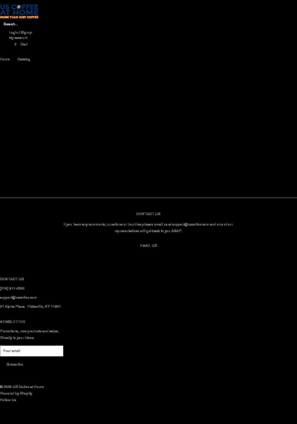 uscoffeeathome.com shopify website screenshot