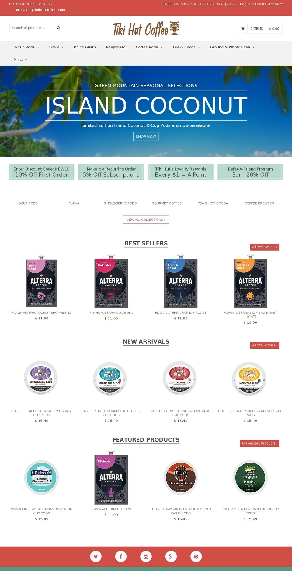 uscoffeeserv.com — Shopify storefront screenshot