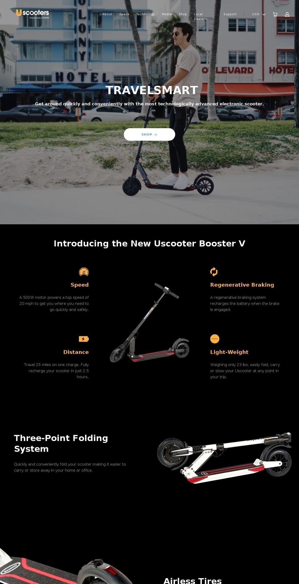 uscooters.com — Shopify storefront screenshot