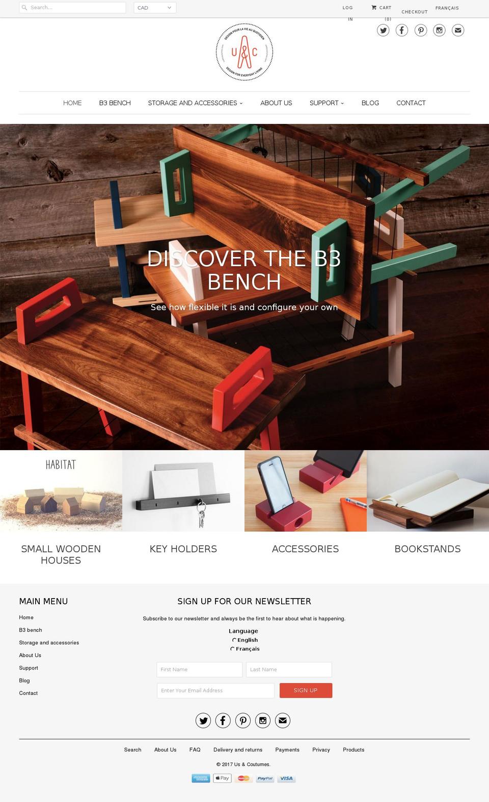 uscoutumes.com shopify website screenshot