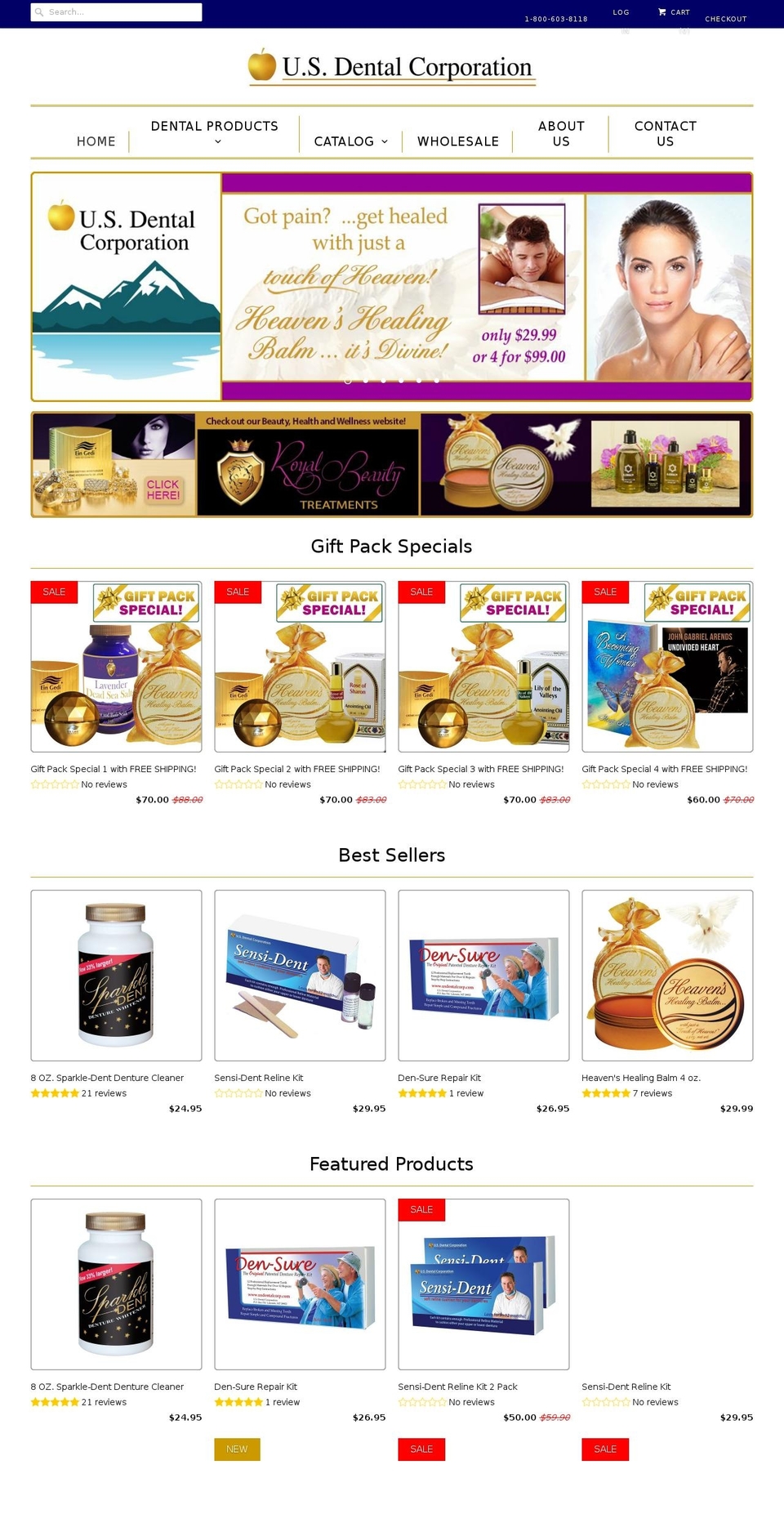 usdentalcorporation.com — Shopify storefront screenshot