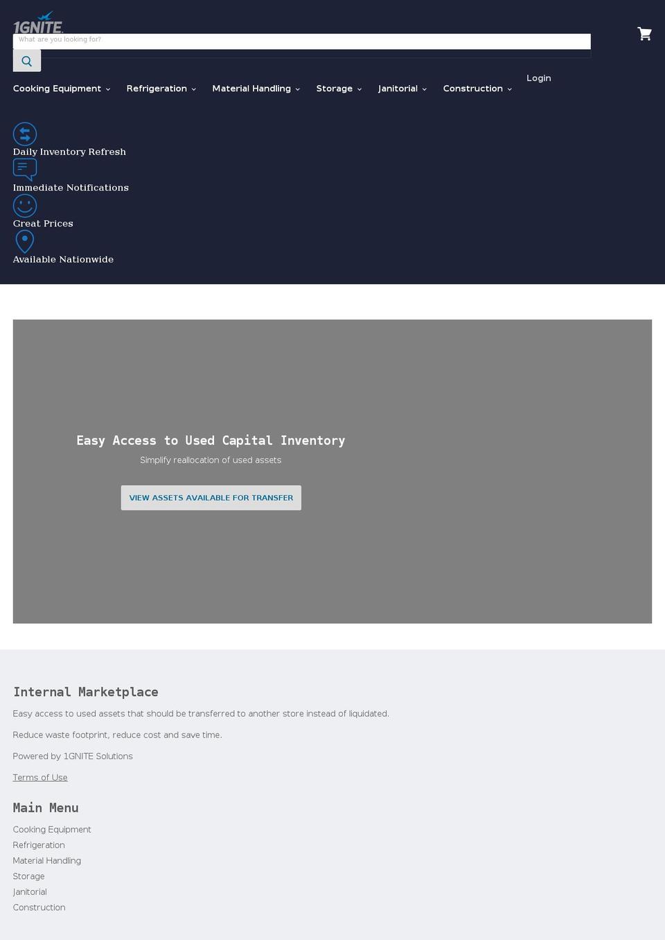 usedcapitalassets.com shopify website screenshot