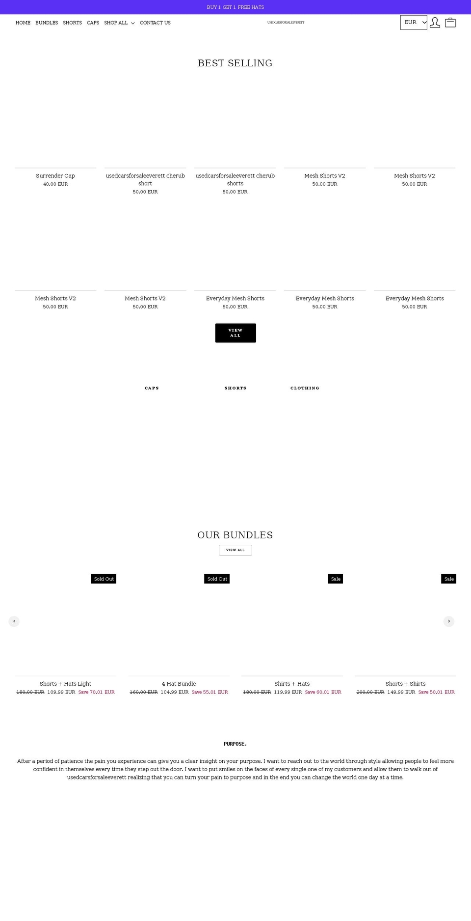 usedcarsforsaleeverett.com shopify website screenshot