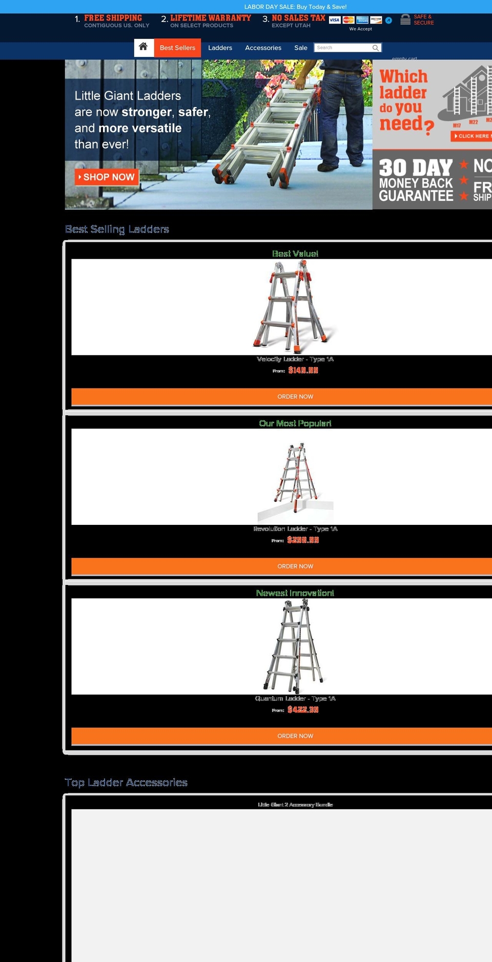 usedlittlegiantladder.com — Shopify storefront screenshot