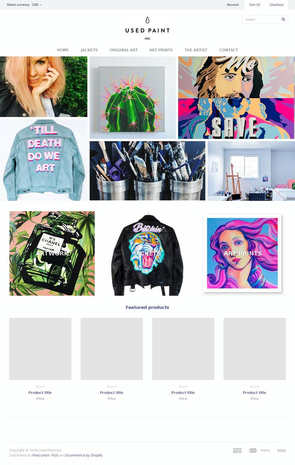 usedpaintinc.com shopify website screenshot