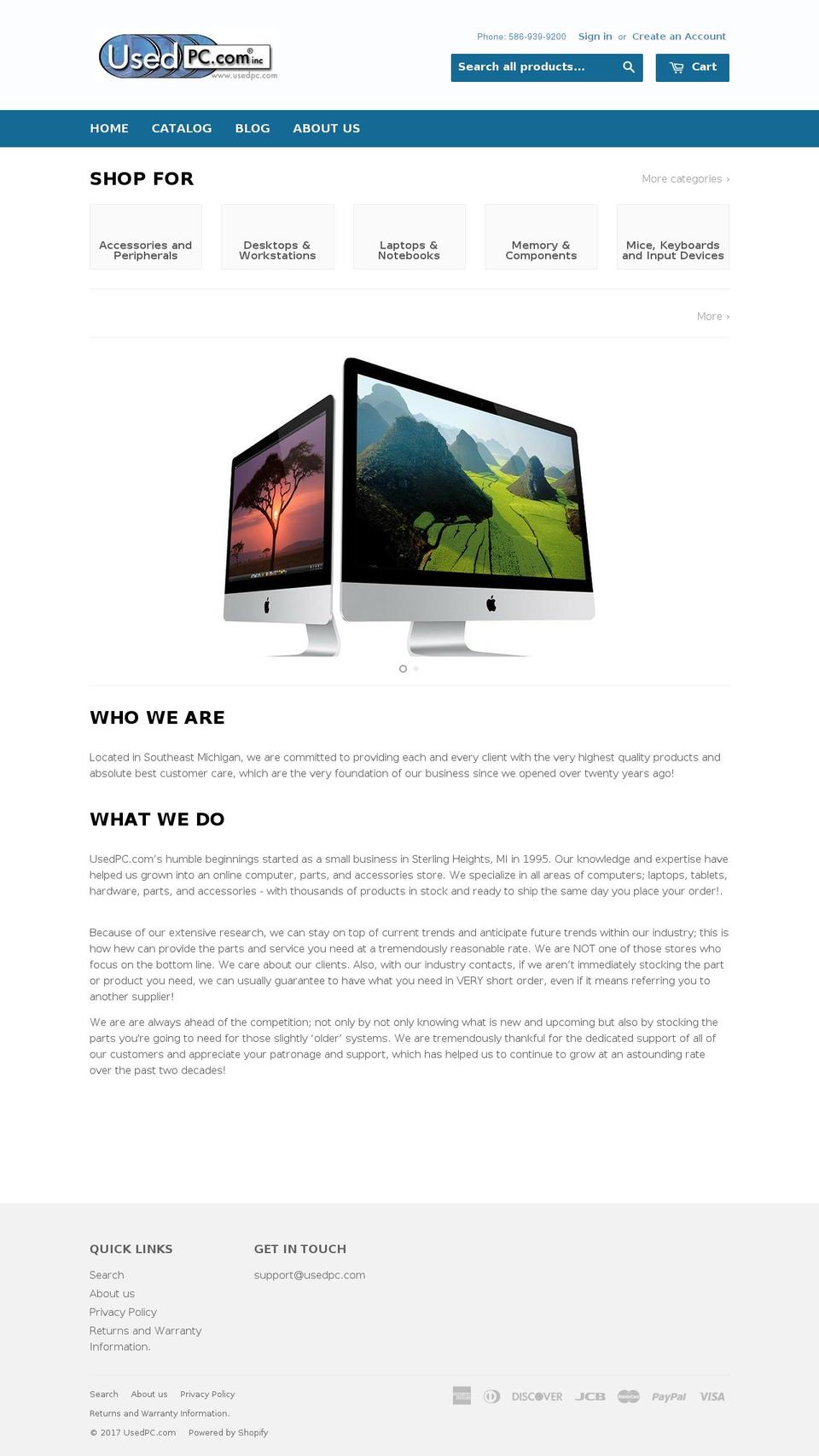 usedpc.com shopify website screenshot