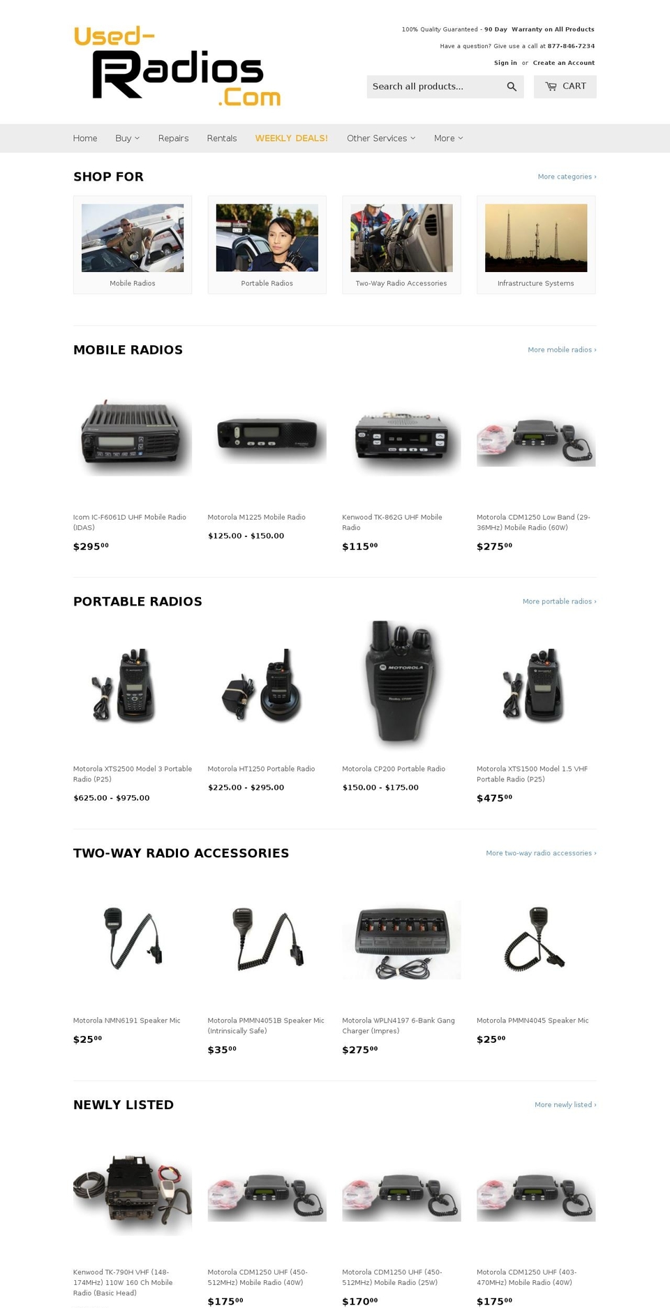 usedradio.myshopify.com shopify website screenshot