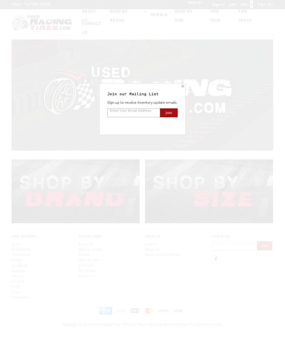 usedtrackwheels.com — Shopify storefront screenshot