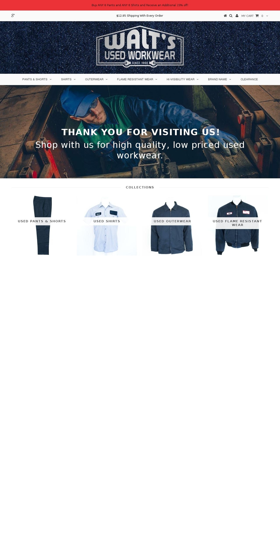 usedworkclothing.com — Shopify storefront screenshot
