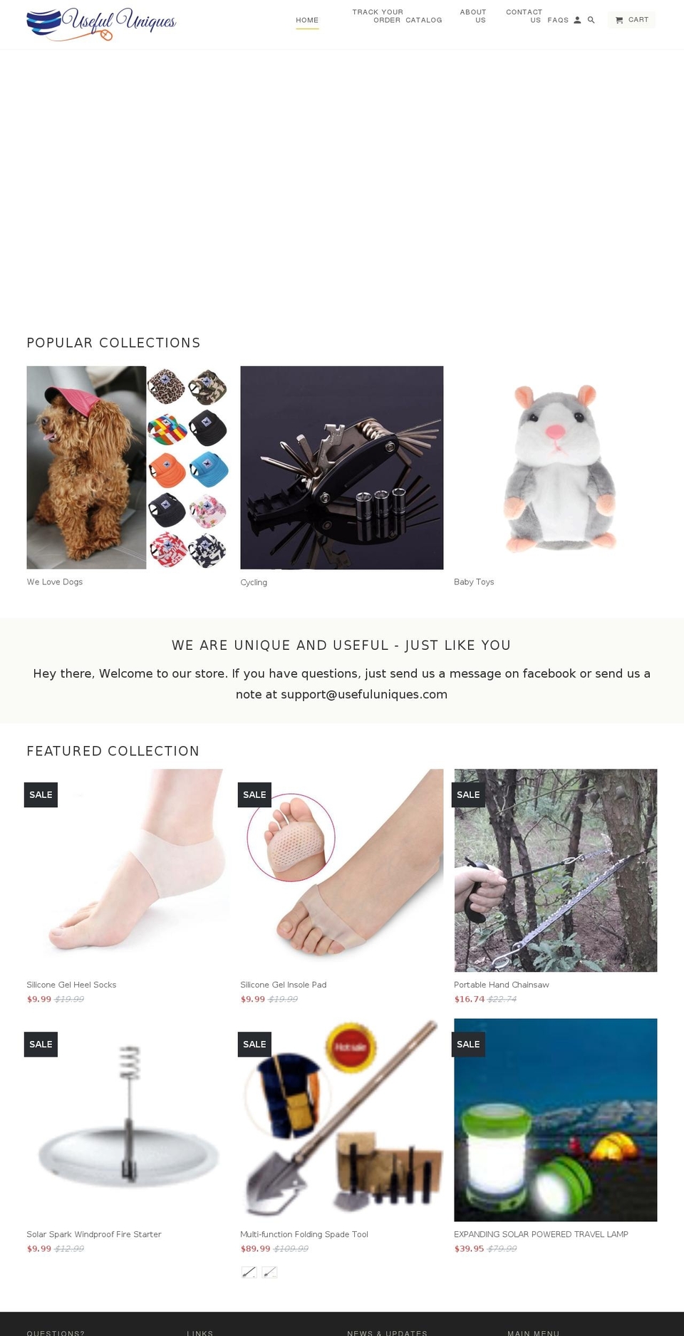 usefuluniques.com — Shopify storefront screenshot