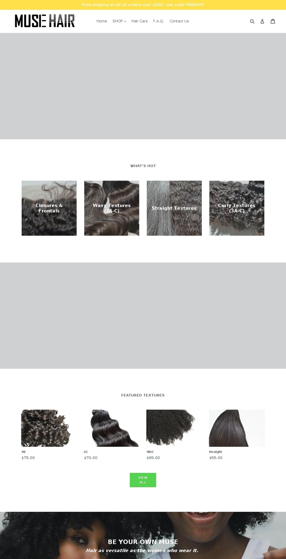 usemusehair.com — Shopify storefront screenshot